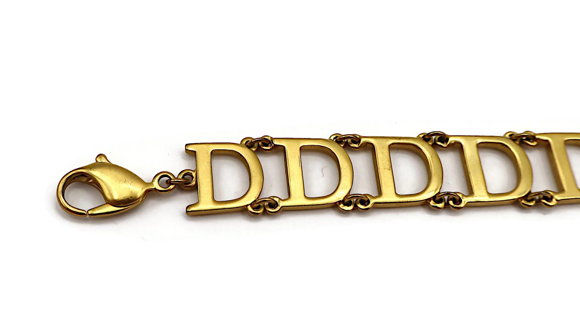 CHRISTIAN DIOR Vintage Gold Tone Initial D Necklace and Bracelet Set For Sale 12