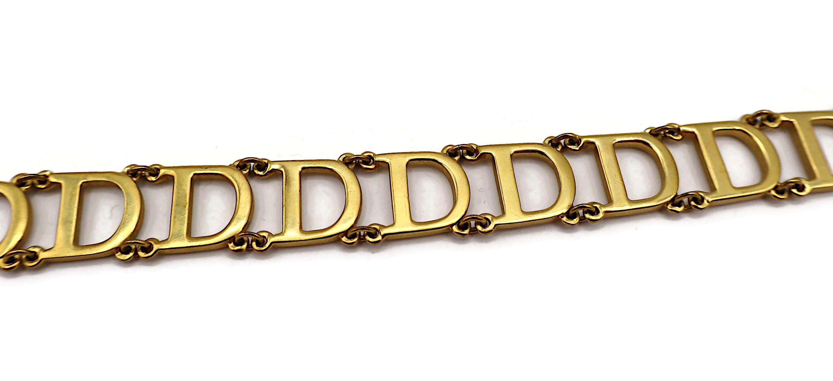 CHRISTIAN DIOR Vintage Gold Tone Initial D Necklace and Bracelet Set For Sale 13