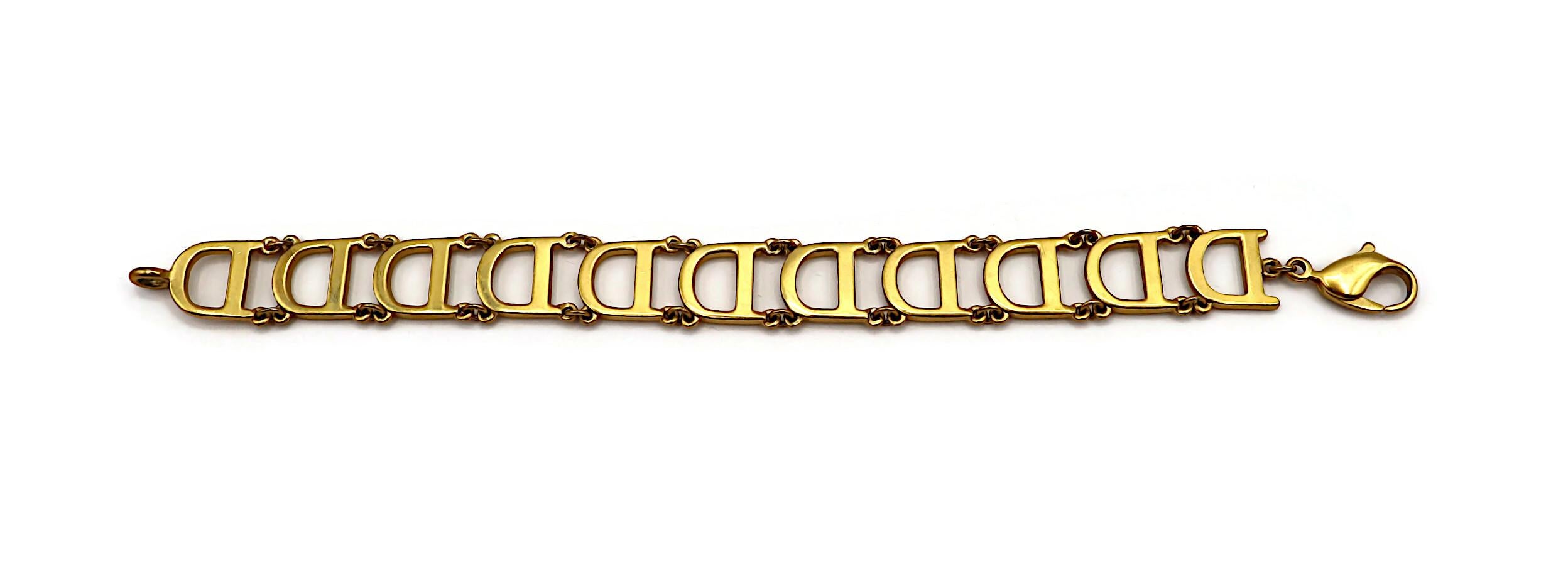 CHRISTIAN DIOR Vintage Gold Tone Initial D Necklace and Bracelet Set For Sale 16