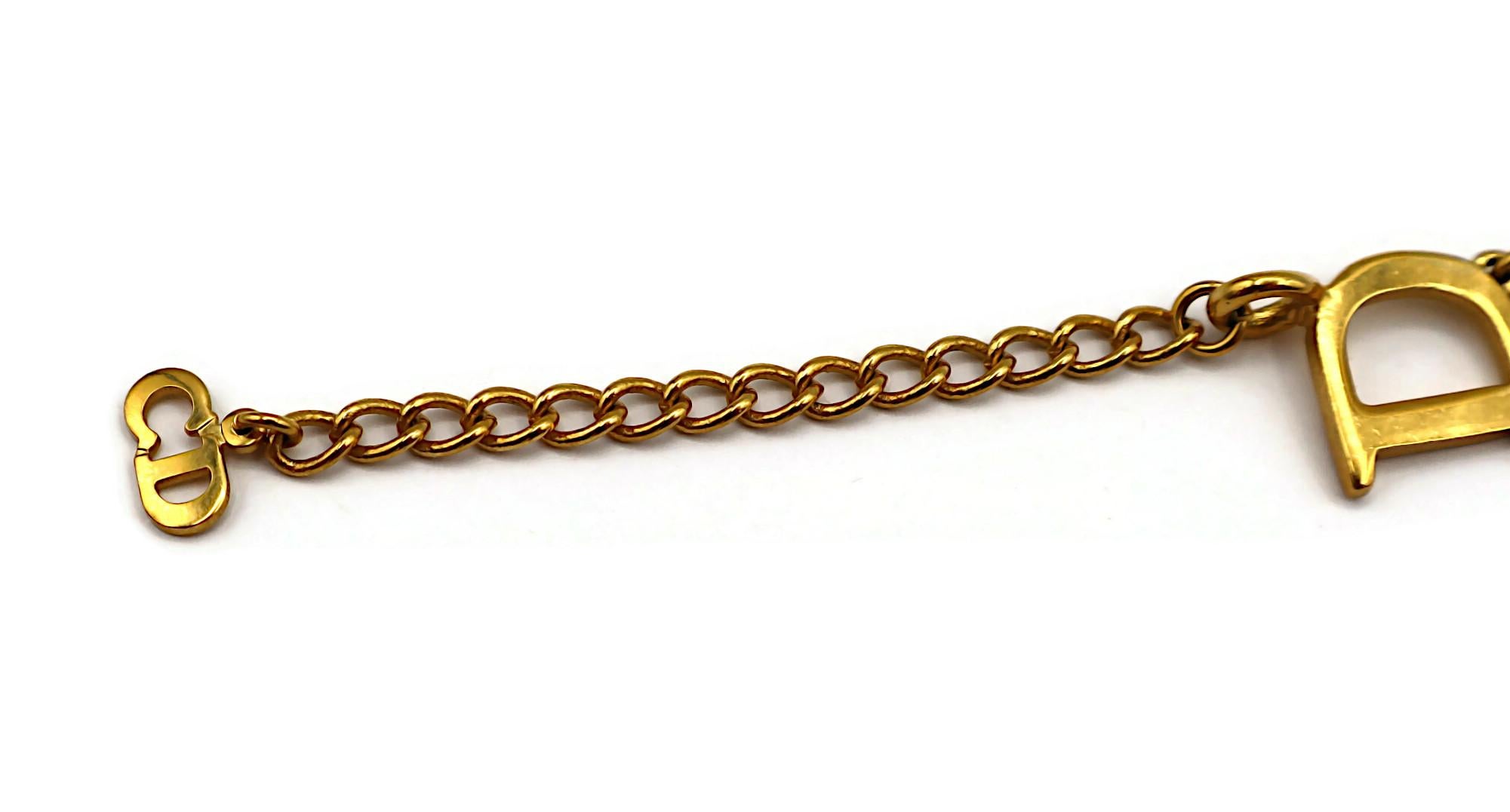 Women's CHRISTIAN DIOR Vintage Gold Tone Initial D Necklace and Bracelet Set For Sale