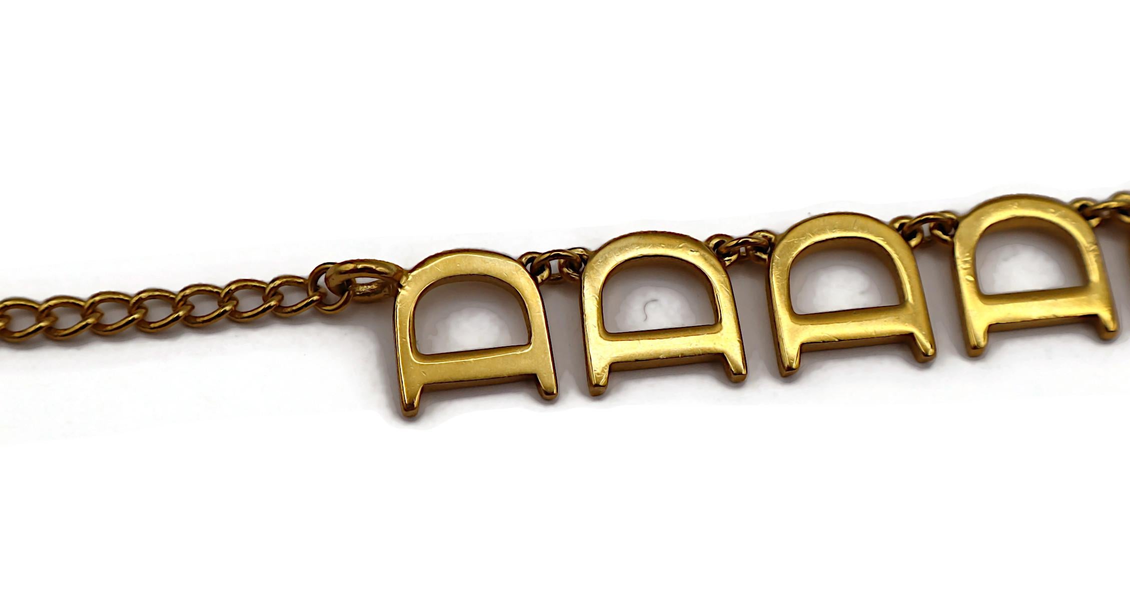 CHRISTIAN DIOR Vintage Gold Tone Initial D Necklace and Bracelet Set For Sale 1
