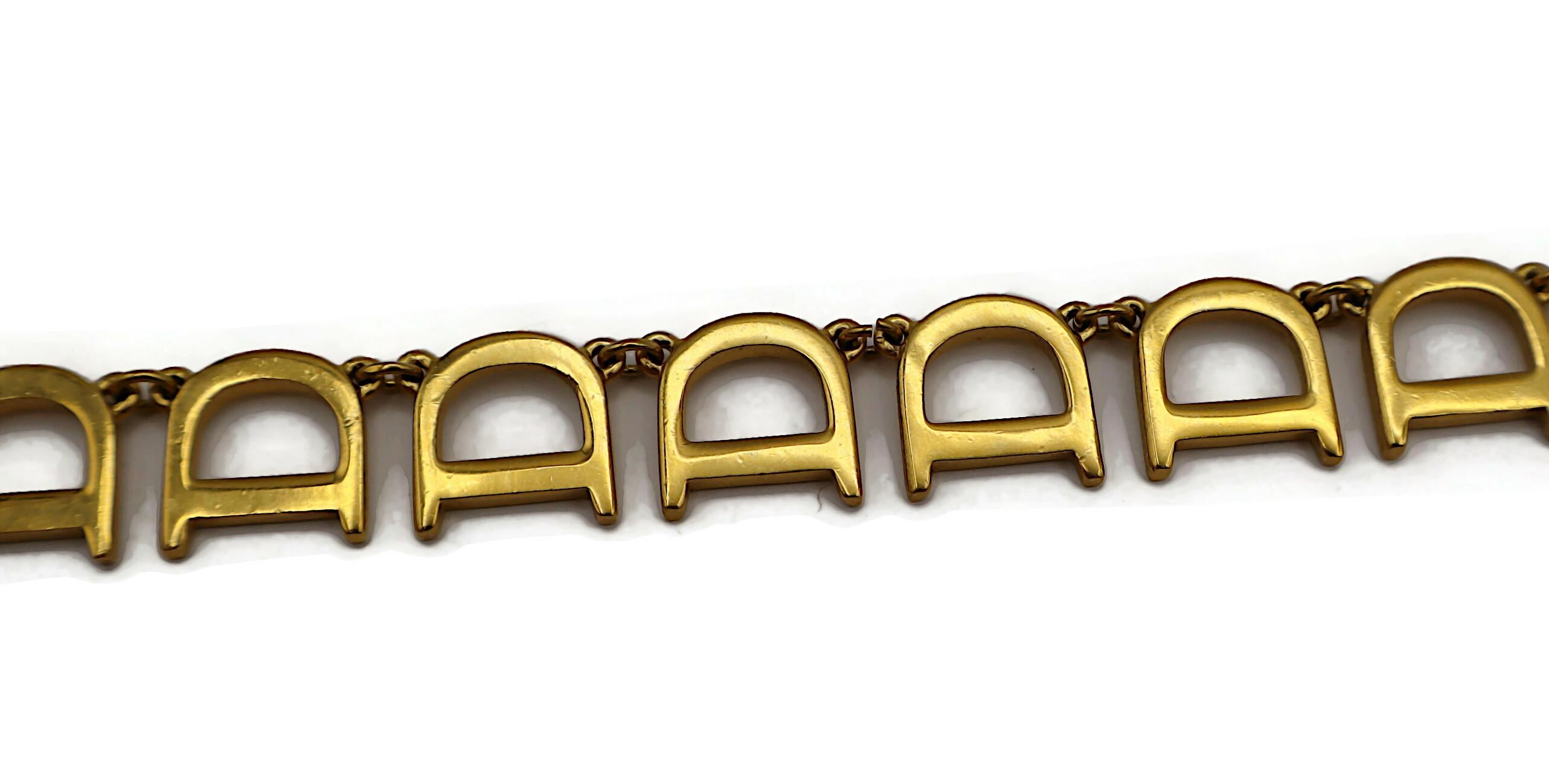 CHRISTIAN DIOR Vintage Gold Tone Initial D Necklace and Bracelet Set For Sale 2