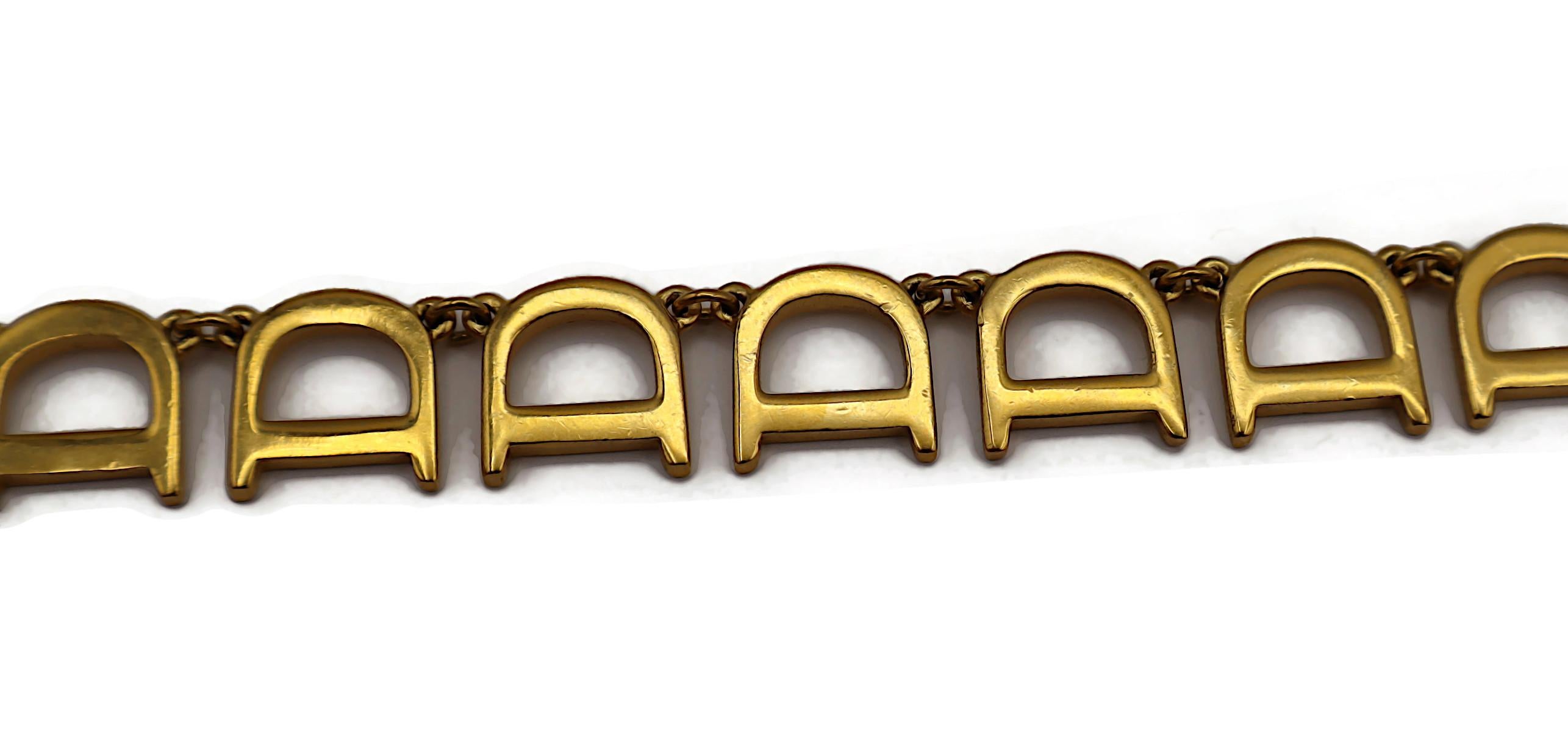 CHRISTIAN DIOR Vintage Gold Tone Initial D Necklace and Bracelet Set For Sale 3