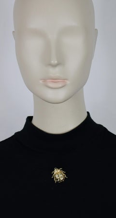 CHRISTIAN DIOR Vintage Gold-Tone Ladybug Pin Brooch