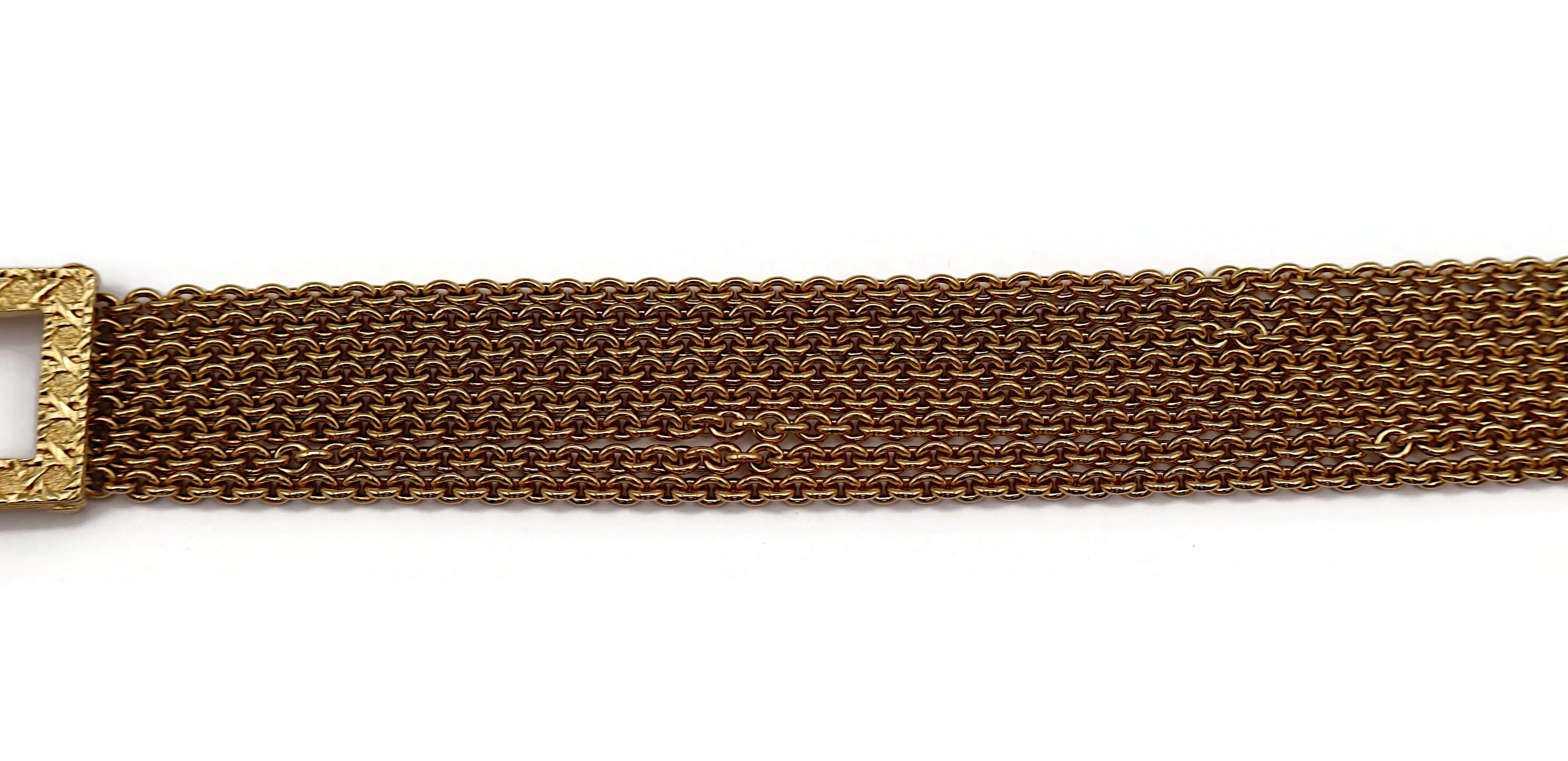 CHRISTIAN DIOR Vintage Gold Tone Multi Chain Cannage Link Necklace For Sale 6