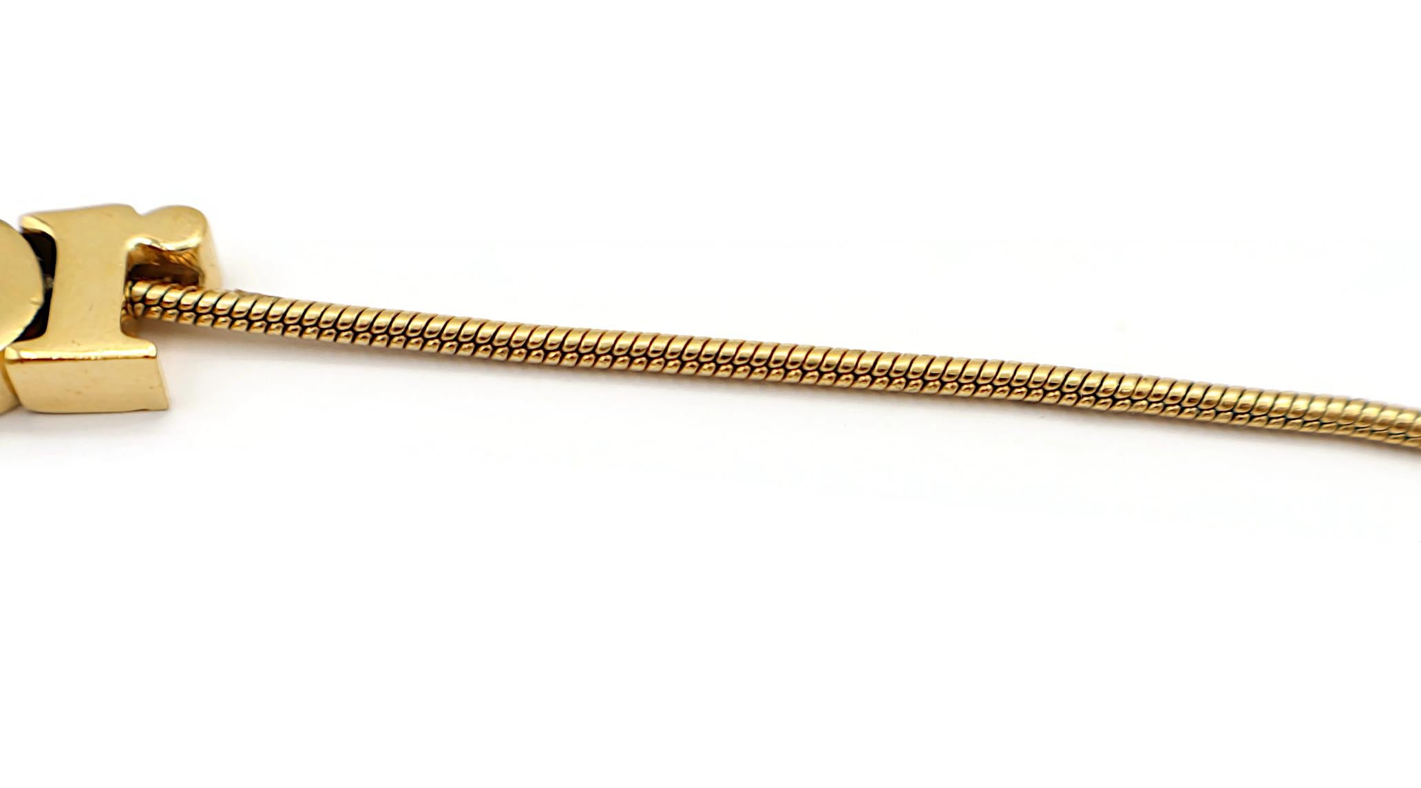 CHRISTIAN DIOR Vintage Gold Tone Spellout Bracelet For Sale 2