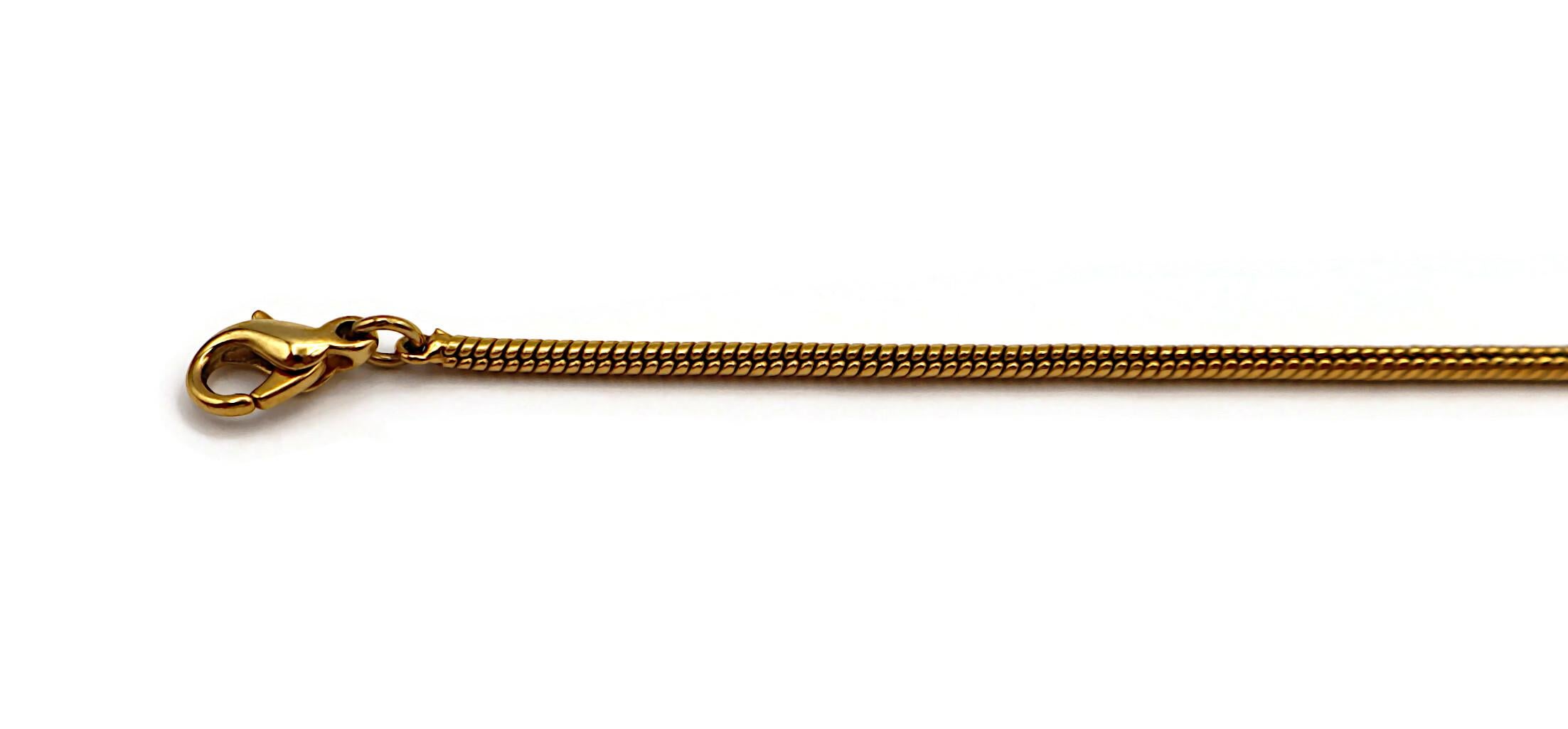 Women's CHRISTIAN DIOR Vintage Gold Tone Spellout Necklace For Sale
