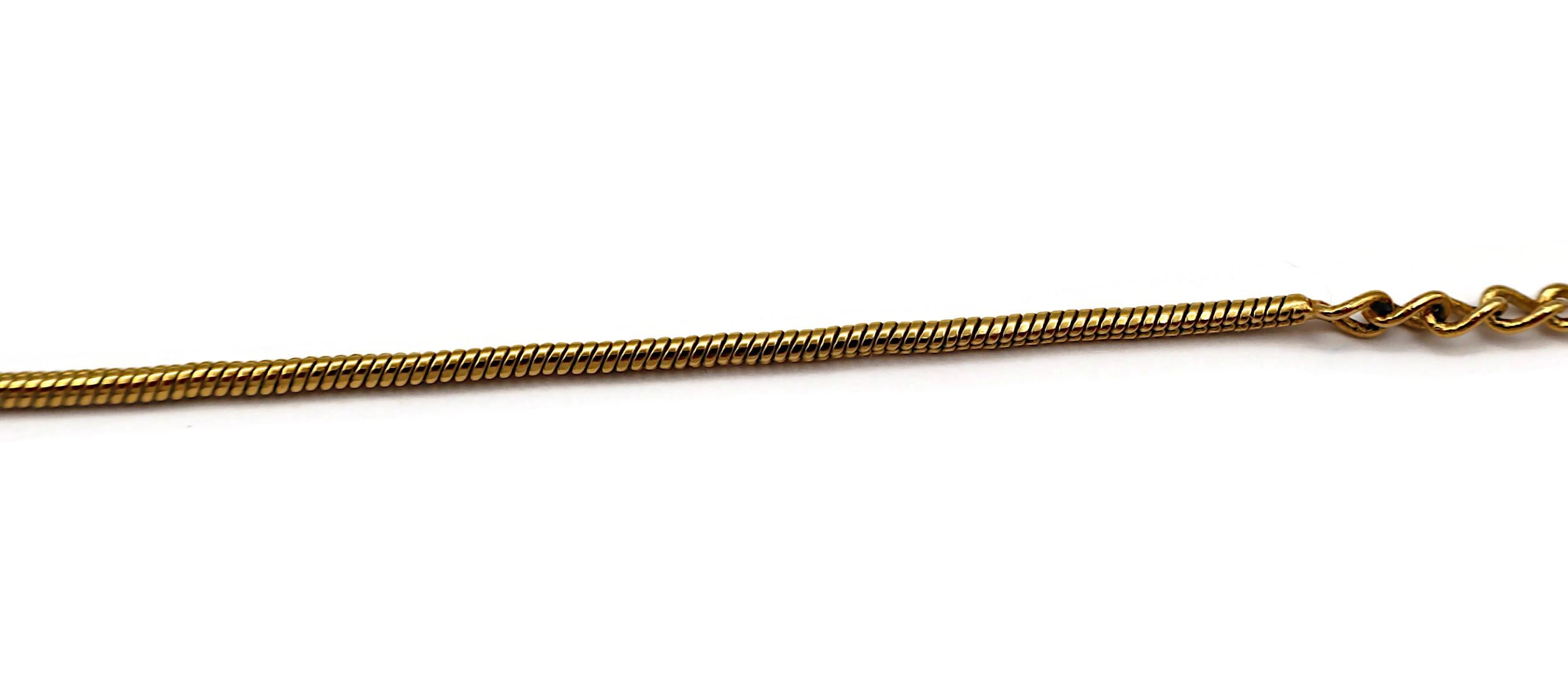 CHRISTIAN DIOR Vintage Gold Tone Spellout Necklace For Sale 5