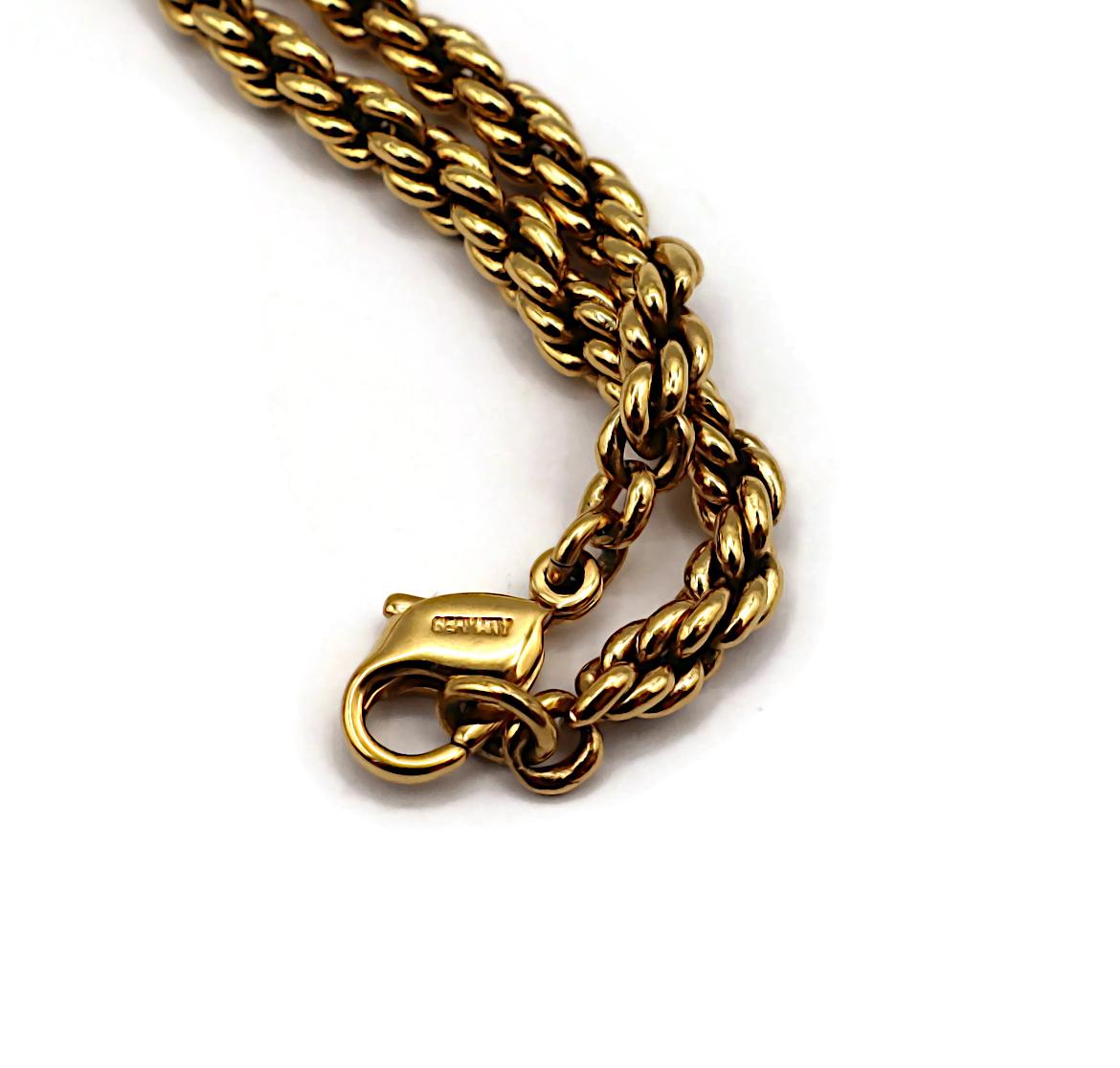 CHRISTIAN DIOR Vintage Gold Tone Sun Stars Pendant Necklace For Sale 15