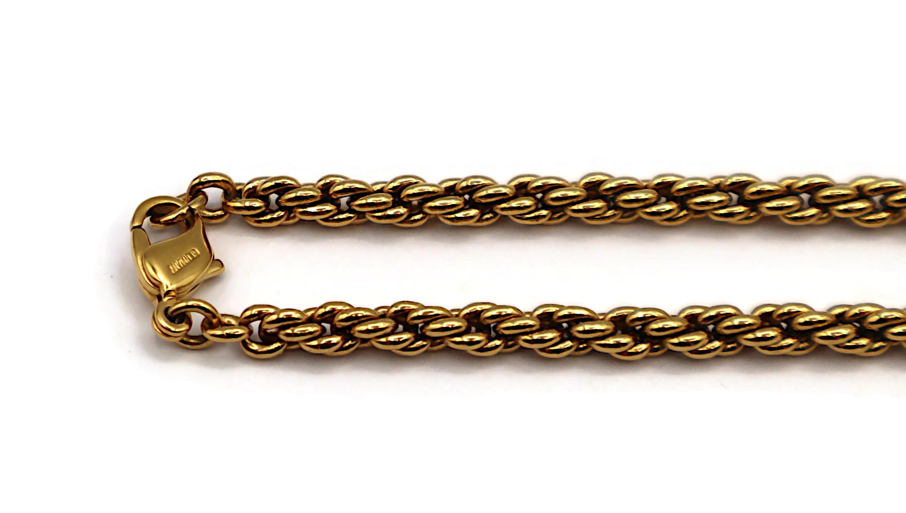 Women's CHRISTIAN DIOR Vintage Gold Tone Sun Stars Pendant Necklace For Sale