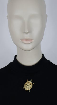 CHRISTIAN DIOR Vintage Gold-Tone Turtle Brooch
