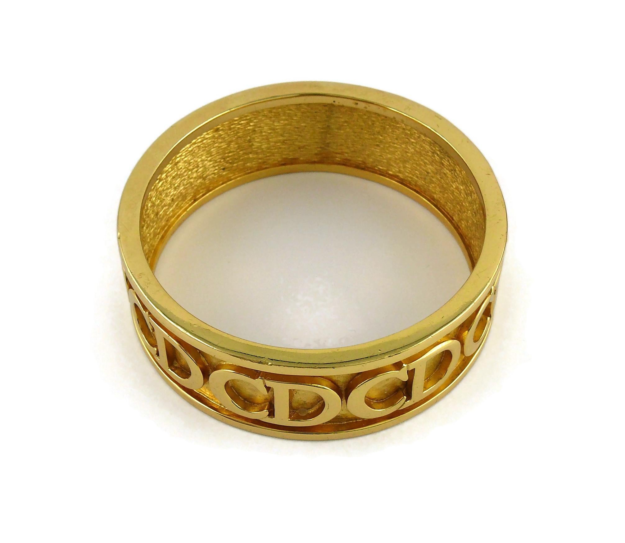 Christian Dior Vintage Gold Toned CD Logo Bracelet For Sale 2