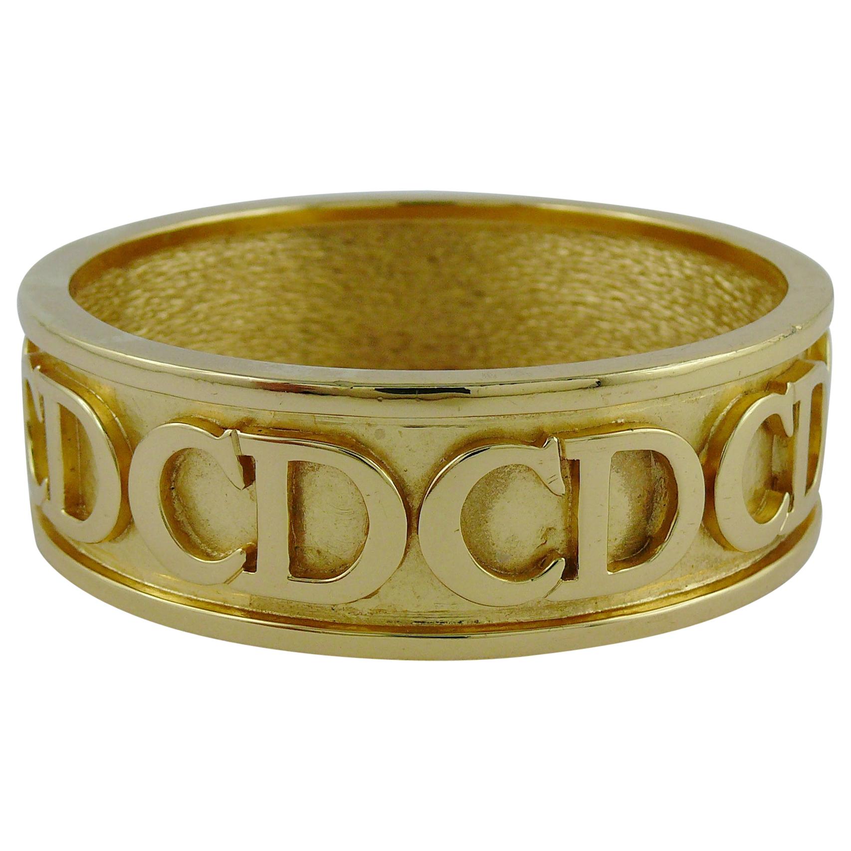 Christian Dior Vintage Gold Toned CD Logo Bracelet