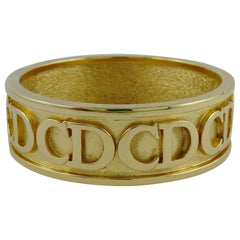 Christian Dior Bracelet vintage en or avec logo CD
