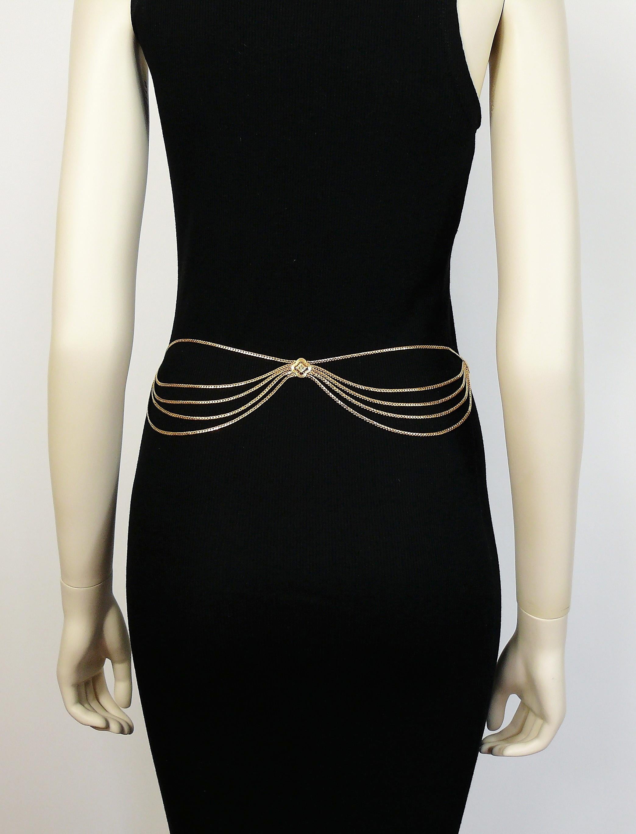 Christian Dior Vintage Gold Toned Chain Link Draping Belt 4