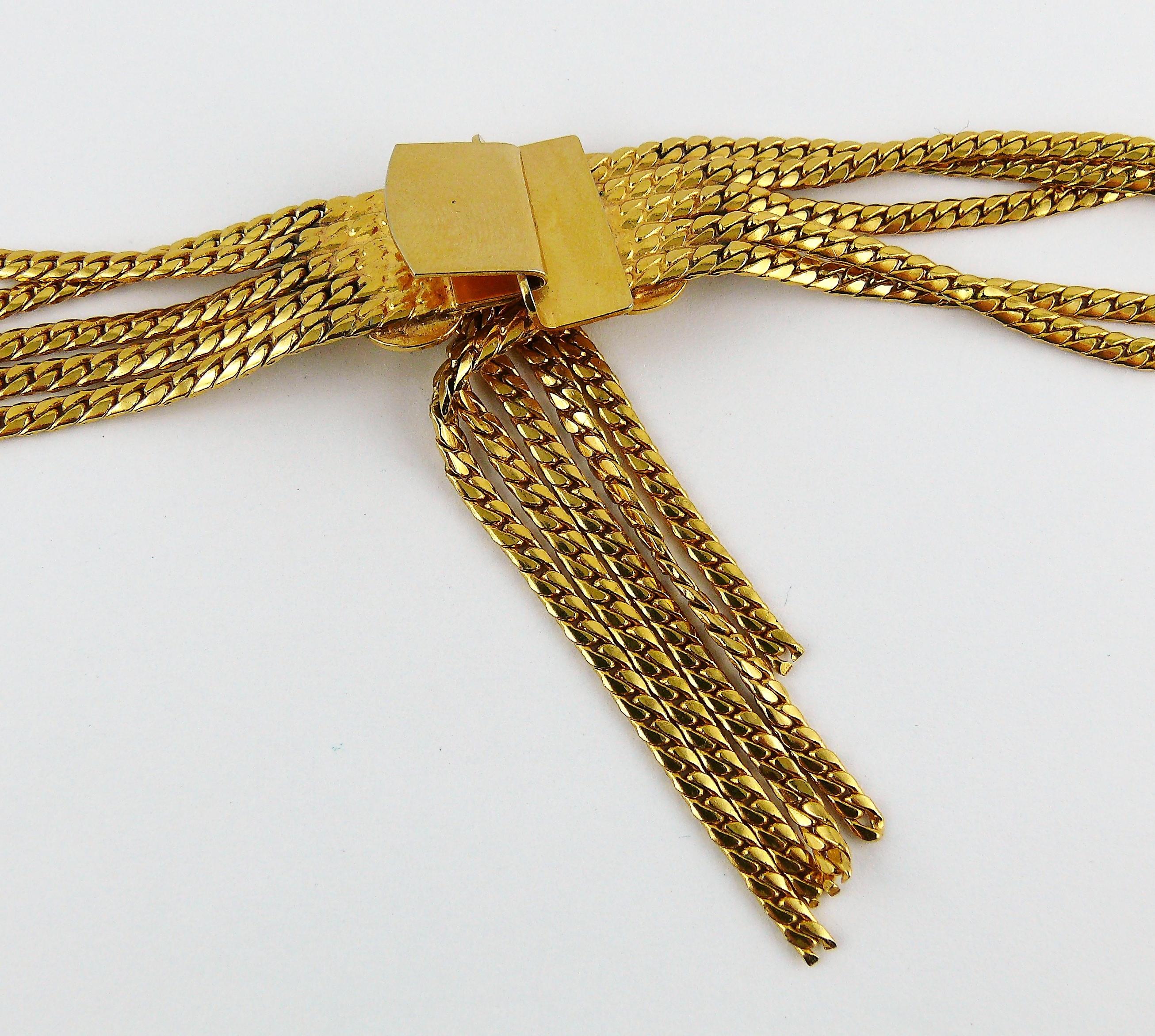 Christian Dior Vintage Gold Toned Chain Link Draping Belt 6