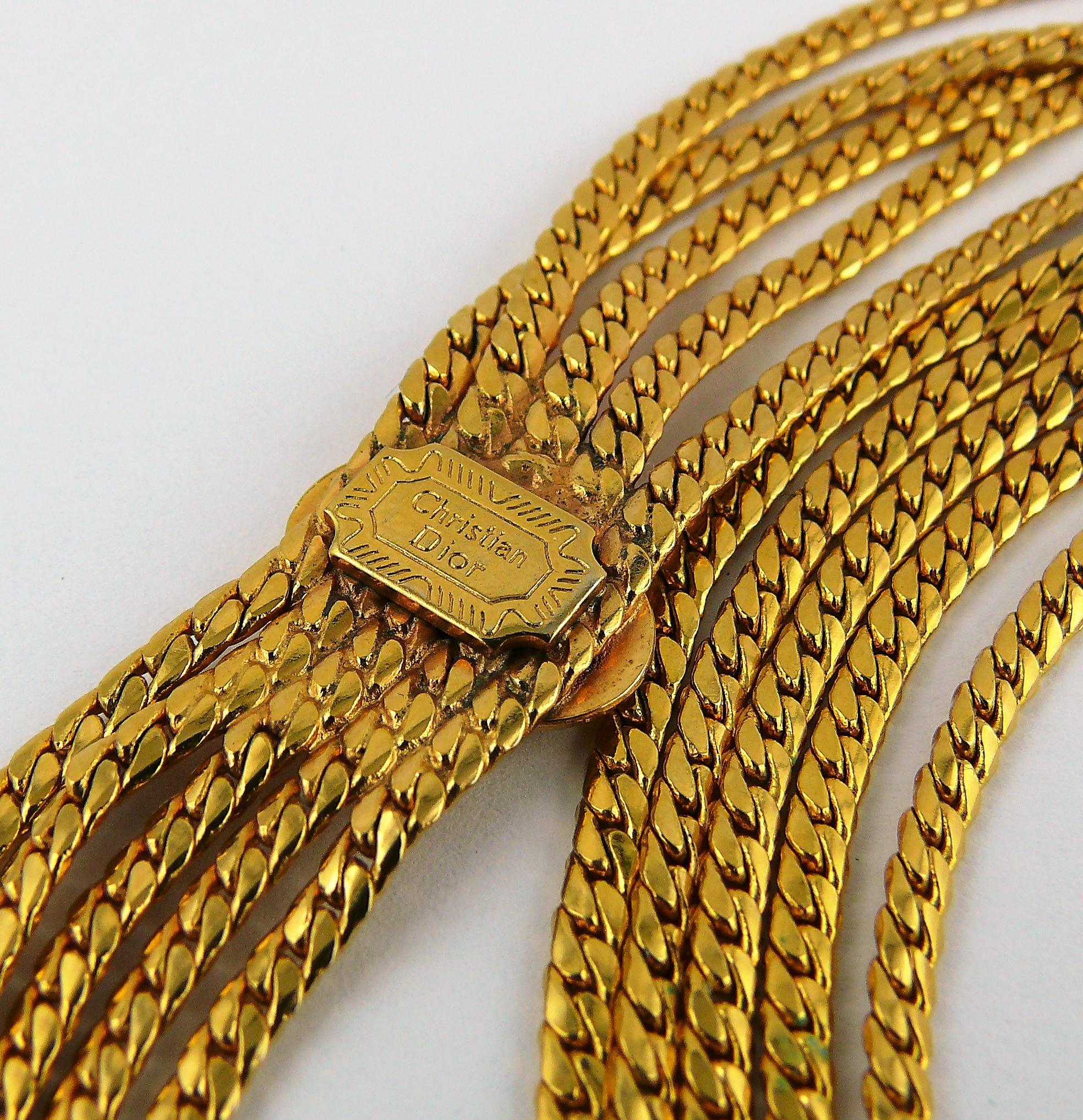 Christian Dior Vintage Gold Toned Chain Link Draping Belt 7