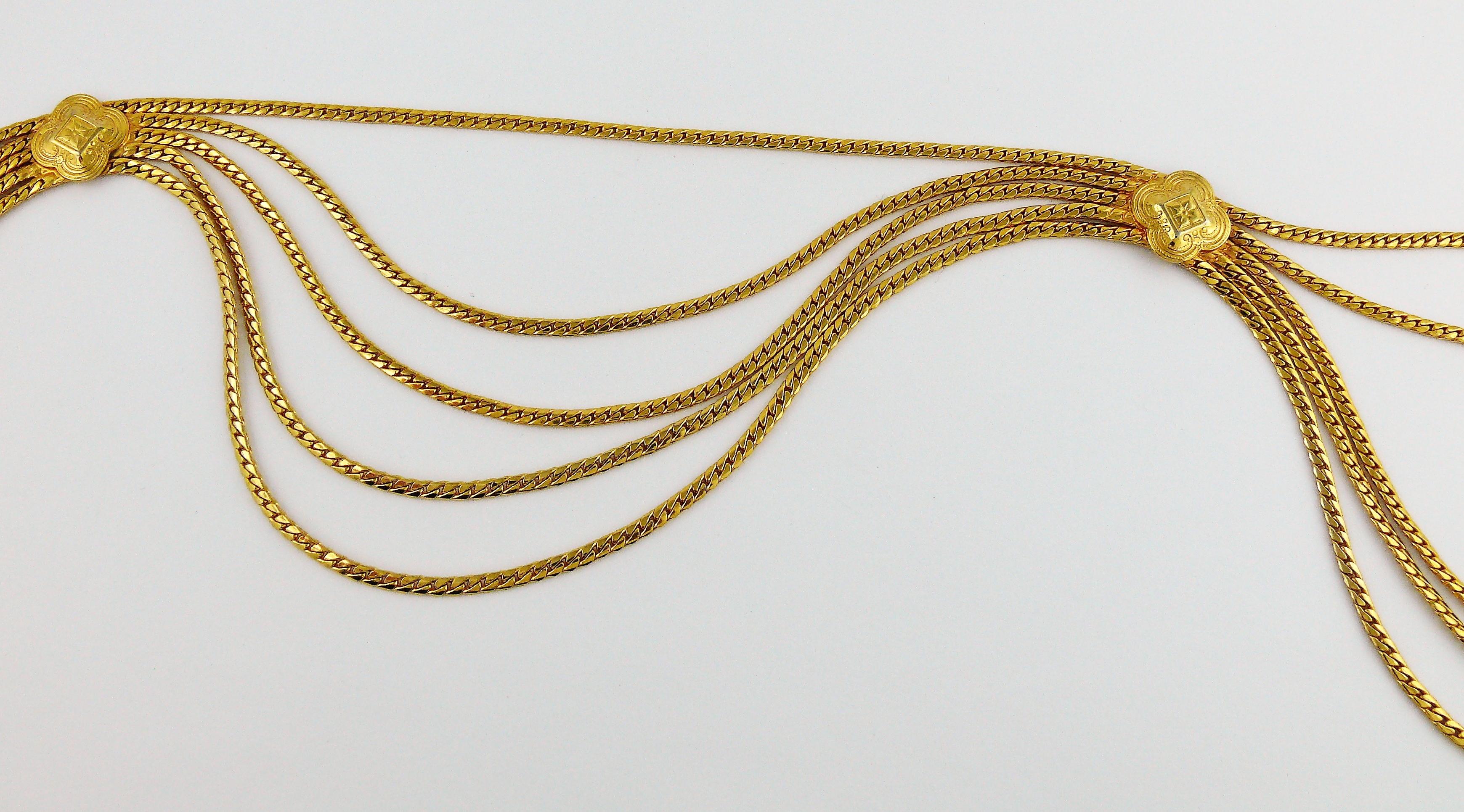 Christian Dior Vintage Gold Toned Chain Link Draping Belt In Excellent Condition In Nice, FR