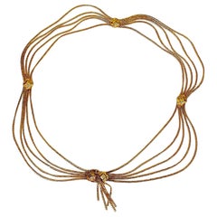 Christian Dior Vintage Gold Toned Chain Link Draping Belt