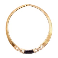 Christian Dior Vintage Gold toned Embellished Choker