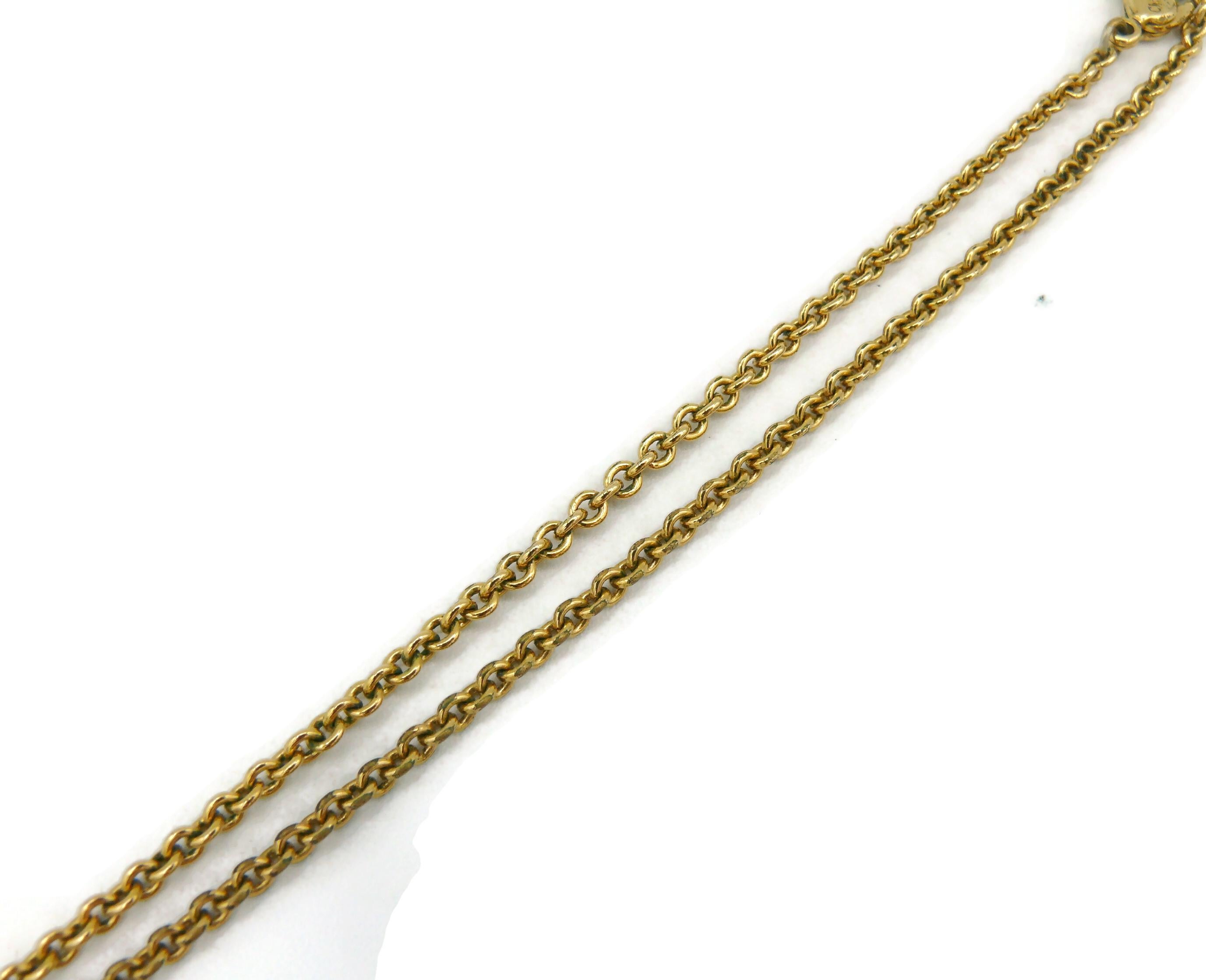 Christian Dior Collier pendentif vintage en forme d'abeille en or avec bijoux dorés en vente 9