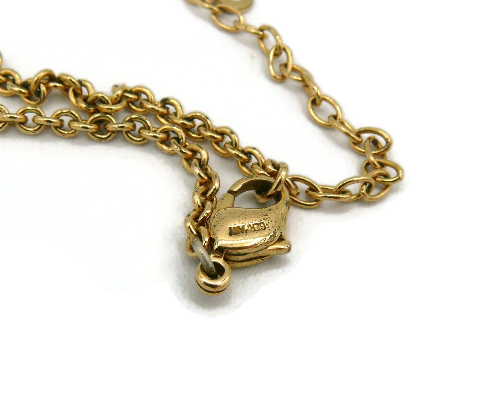 Christian Dior Collier pendentif vintage en forme d'abeille en or avec bijoux dorés en vente 14