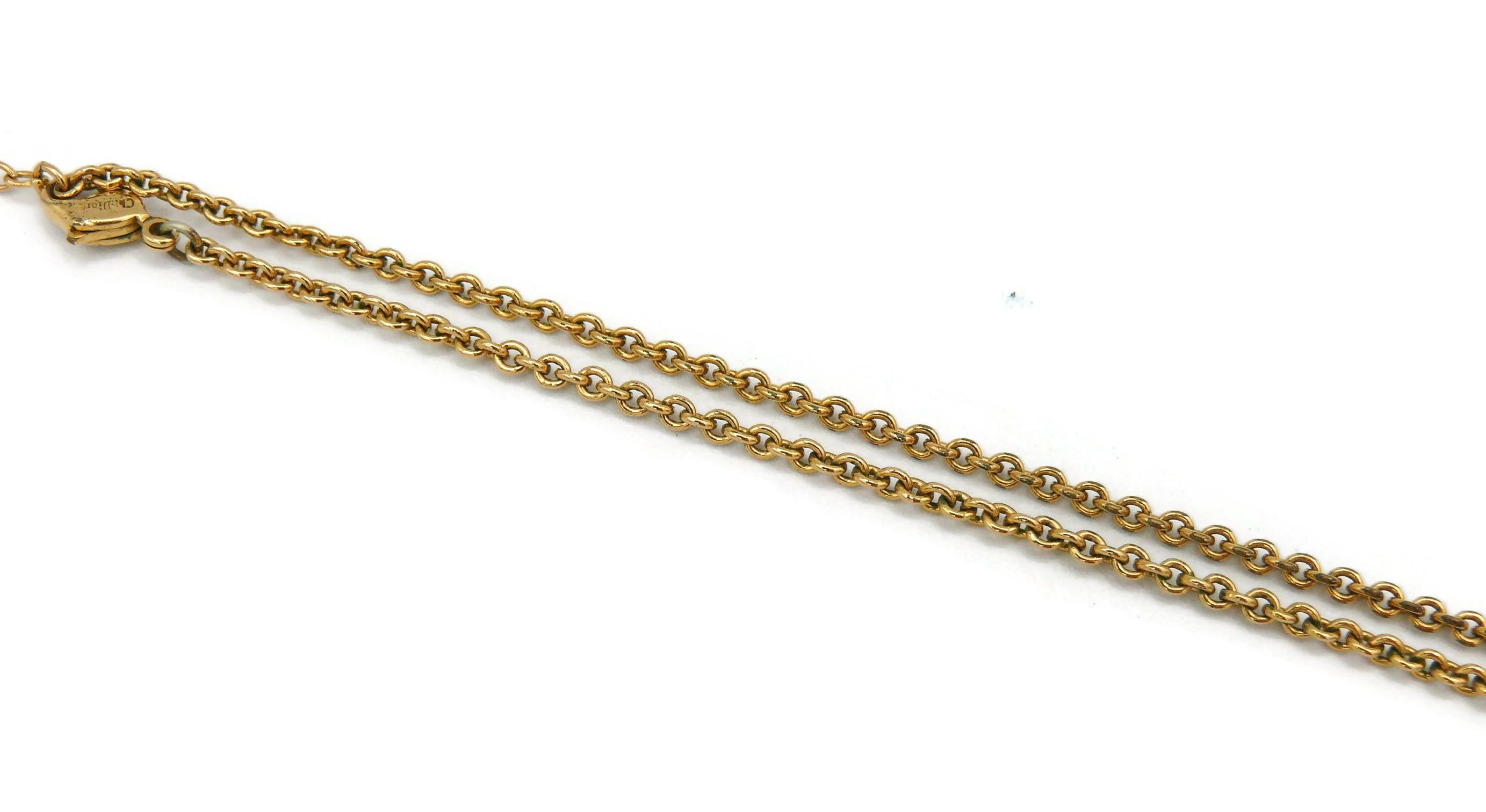 Christian Dior Collier pendentif vintage en forme d'abeille en or avec bijoux dorés en vente 2
