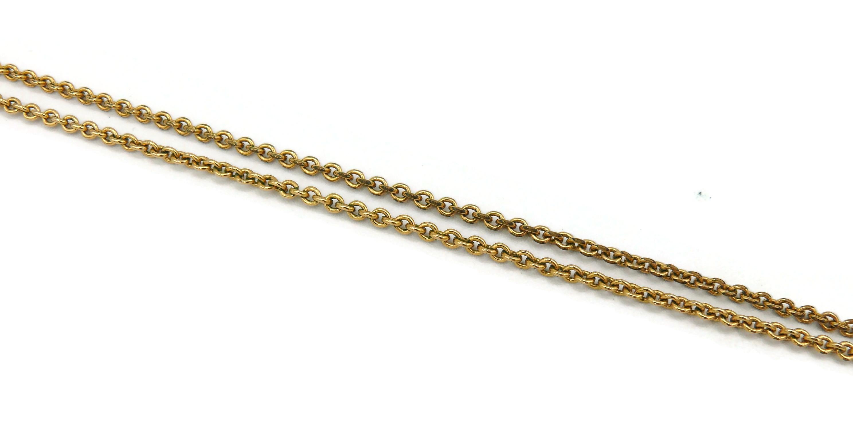 Christian Dior Collier pendentif vintage en forme d'abeille en or avec bijoux dorés en vente 3