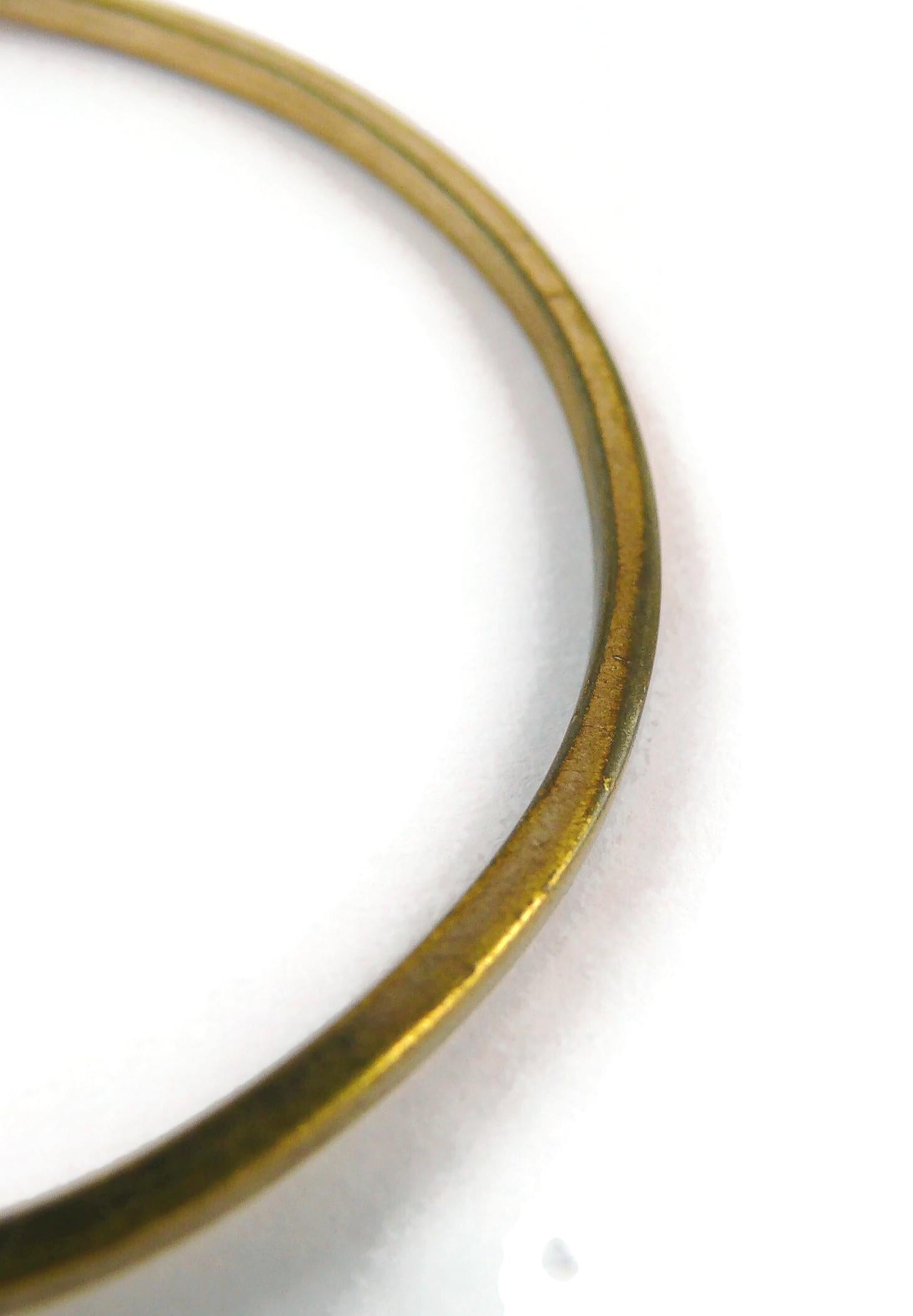 Christian Dior Vintage Gold Toned Logo Hoop Earrings 12