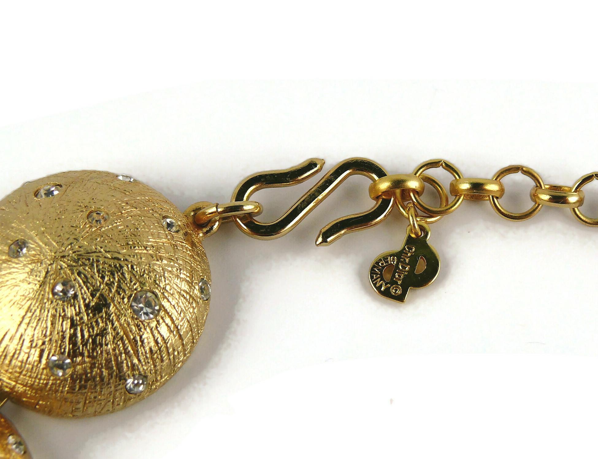 Christian Dior Vintage Goldfarbene getönte Starlight-Halskette im Angebot 10