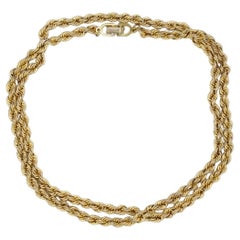 Christian Dior: collana lunga unisex vintage in oro con catena a spirale, versatile e dal design a corda