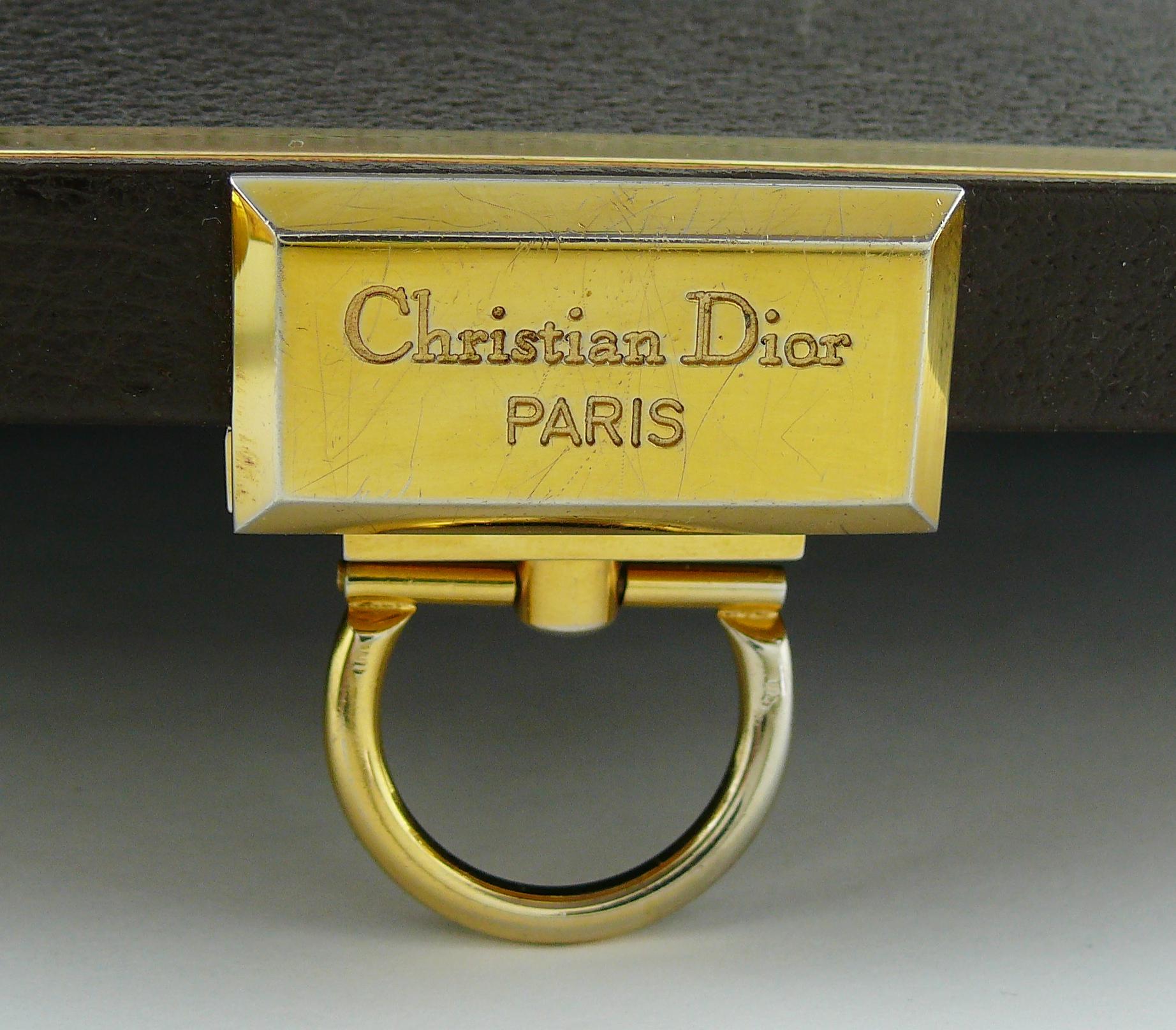 Christian Dior Vintage Grained Brown Leahter Doctor Style Handbag 4