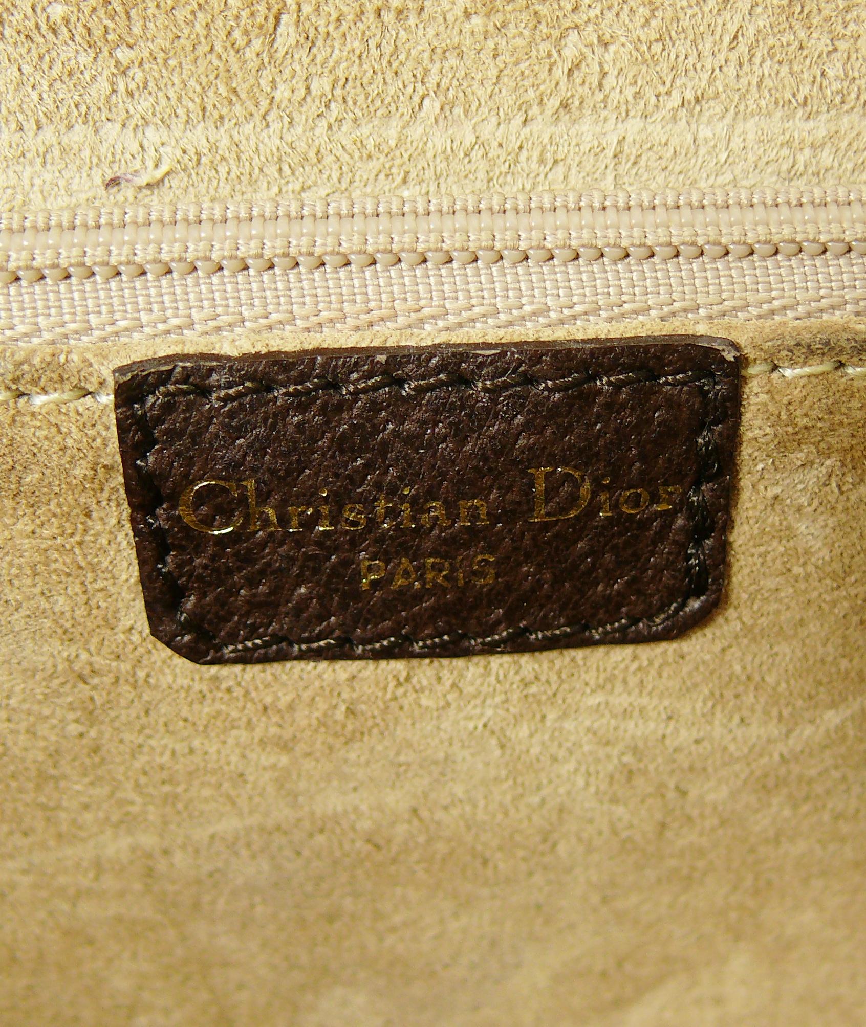 Christian Dior Vintage Grained Brown Leahter Doctor Style Handbag 6