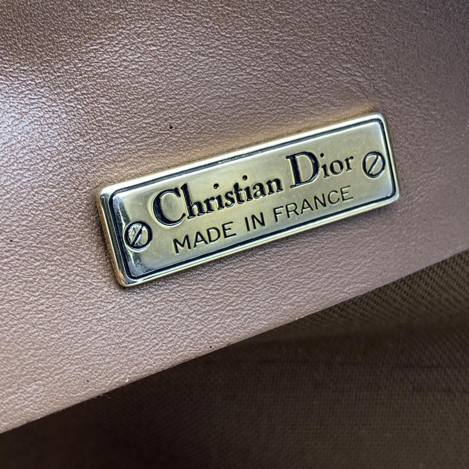 Christian Dior Vintage Grey Logo Canvas Portfolio Large Clutch  For Sale 2