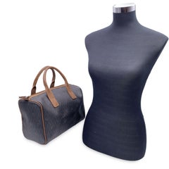 Christian Dior Vintage Grey Monogram Canvas Duffle Boston Bag