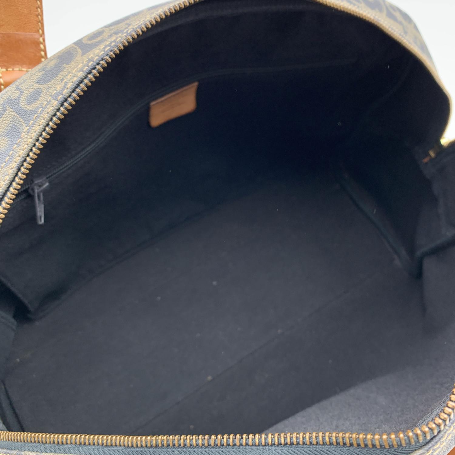 Women's Christian Dior Vintage Grey Trotter Canvas Handbag Duffle Bag