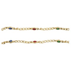 Christian Dior Vintage Gripoix Sapphire Ruby Emerald Double Side Long Necklace