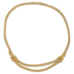 Christian Dior Vintage GROSSE 1964 Double Strands Mesh Snake Choker Necklace