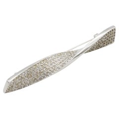 Christian Dior Vintage GROSSE Silver Crystals Sparkling Spiral Long Bar Brooch