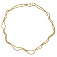Christian Dior Vintage GROSSE Unisex Gold Spiral Rope Versatile Long Necklace