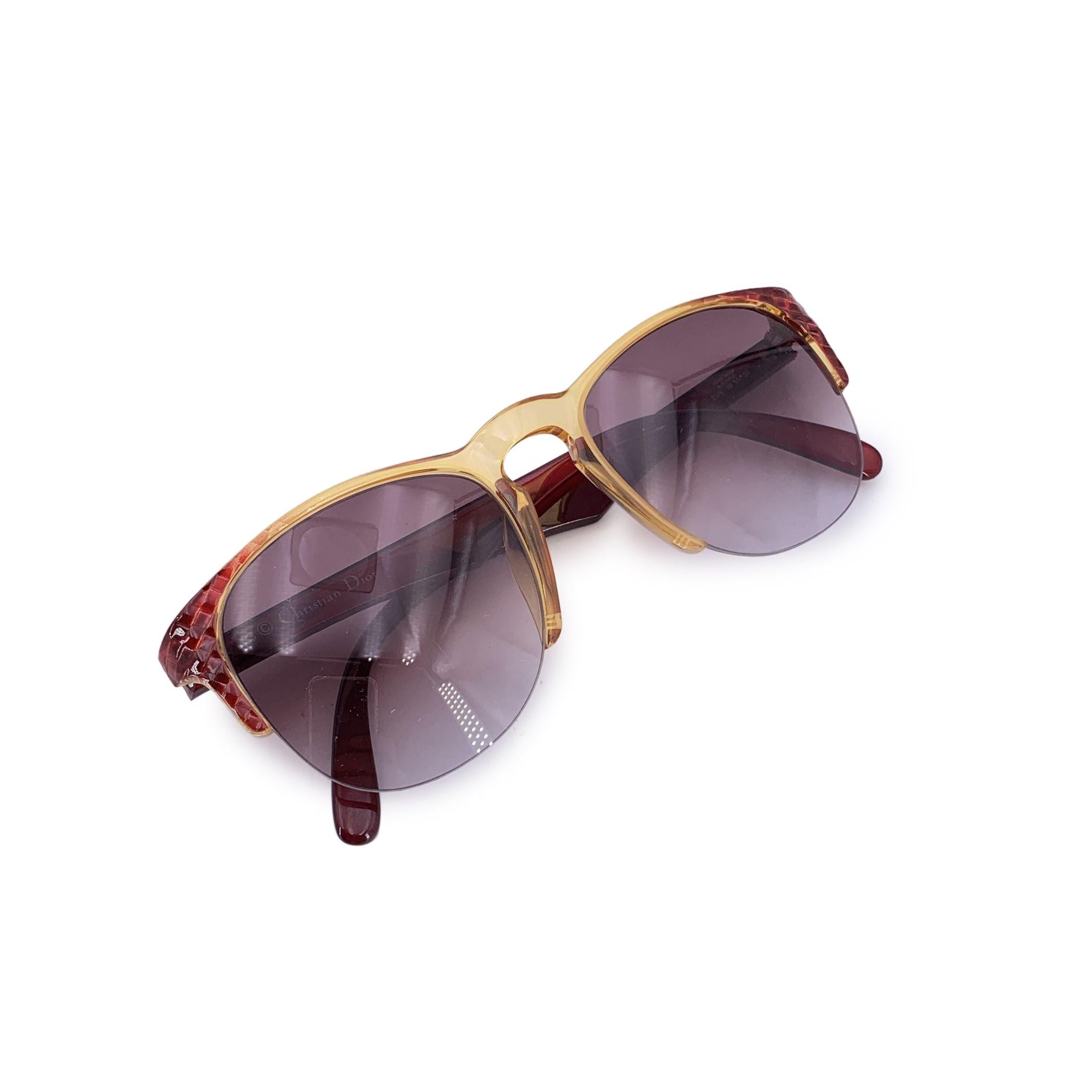 Gray Christian Dior Vintage Half Rim Sunglasses 2376 30 Optyl 51/20 135mm For Sale