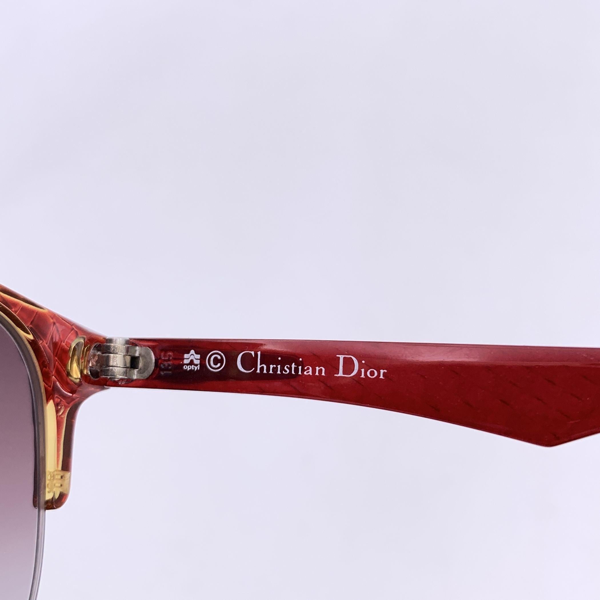 Women's Christian Dior Vintage Half Rim Sunglasses 2376 30 Optyl 51/20 135mm For Sale