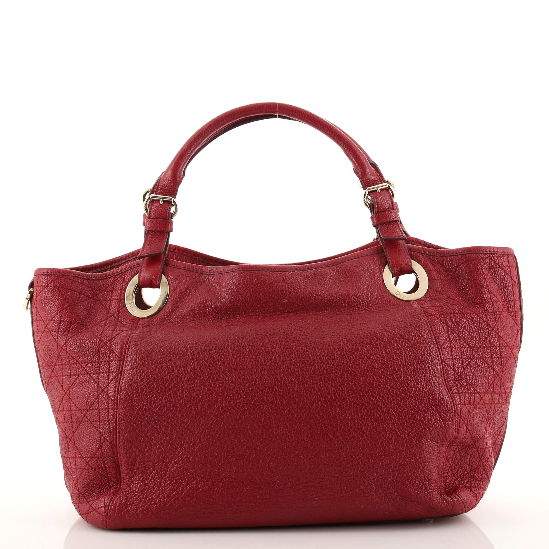Christian Dior Vintage Hobo Cannage Gestepptes Leder Medium (Braun)