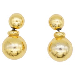 Orecchini pendenti Christian Dior Vintage Iconic con doppio cerchio rotondo traforato