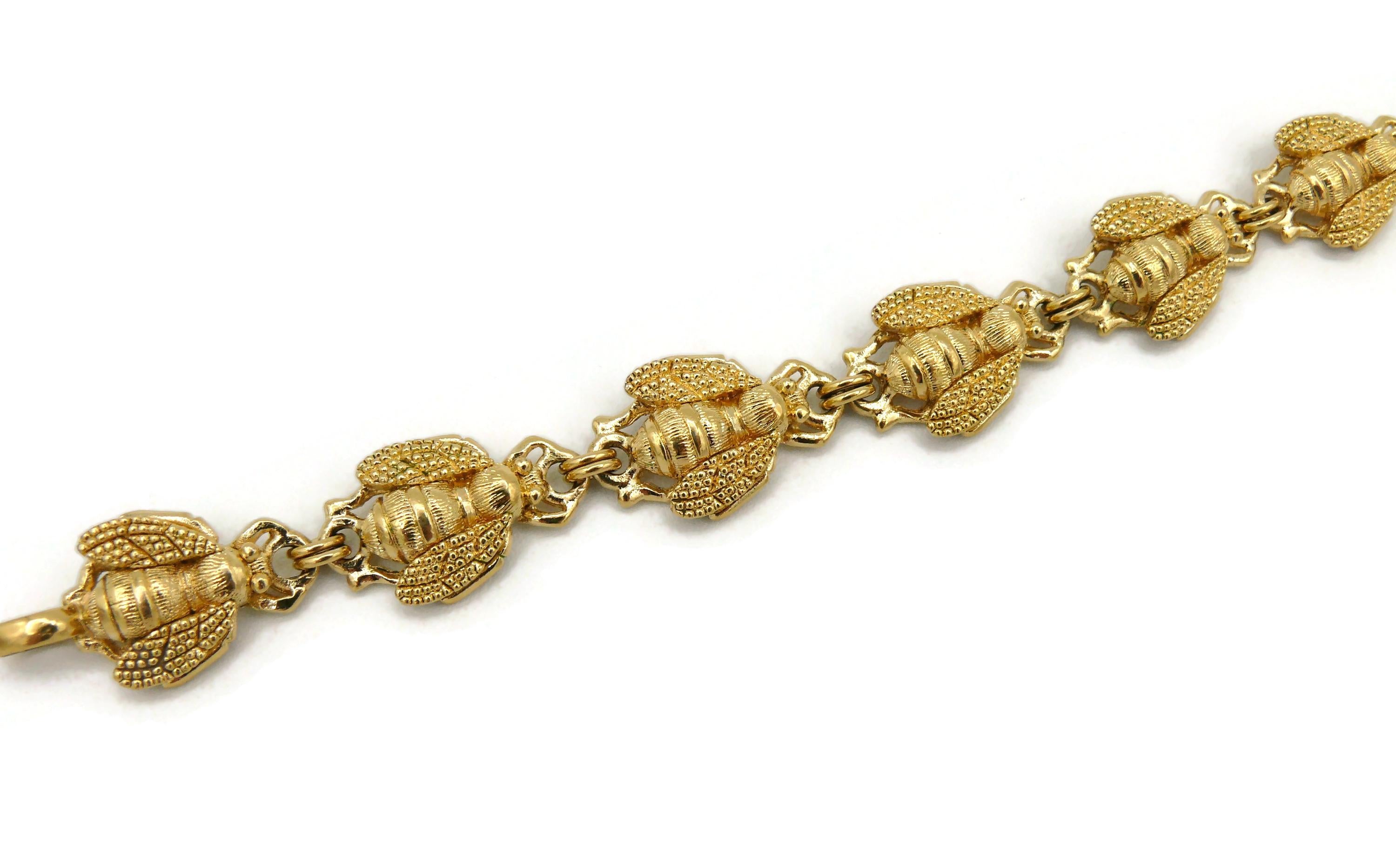 Christian Dior Vintage Iconic Bee Bracelet In Good Condition In Nice, FR