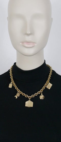 Christian Dior Vintage Iconic Gold Toned Charms Necklace