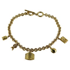 Christian Dior Vintage Iconic Gold Toned Charms Necklace