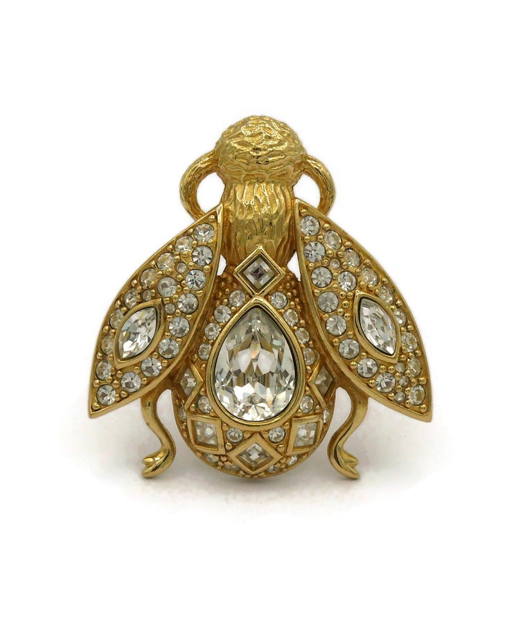 CHRISTIAN DIOR Vintage Iconic Jewelled Bee Brooch at 1stDibs
