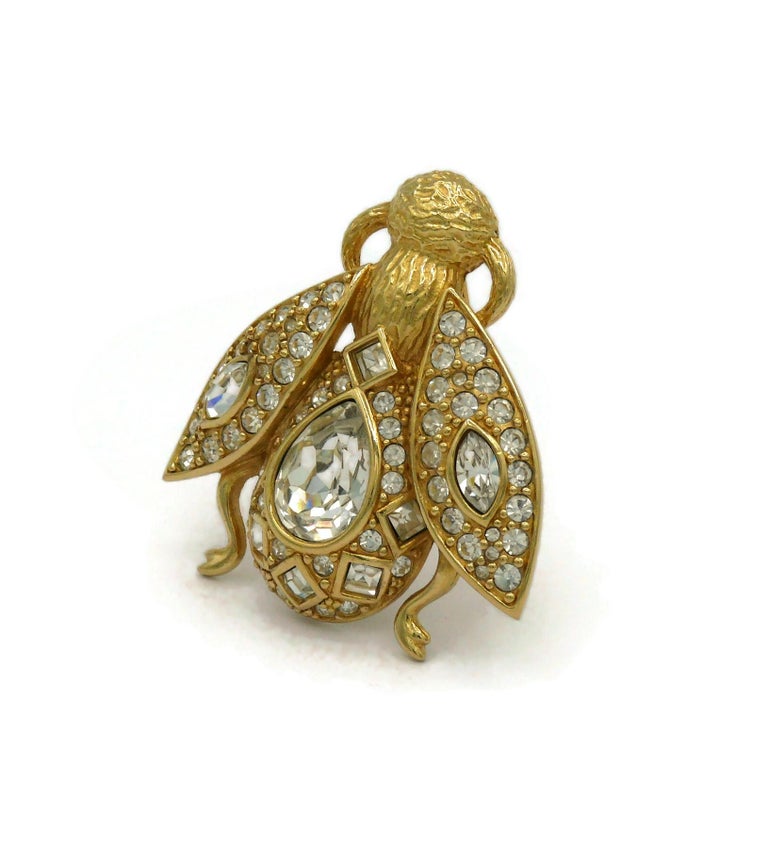 CHRISTIAN DIOR Vintage Iconic Jewelled Bee Brooch at 1stDibs