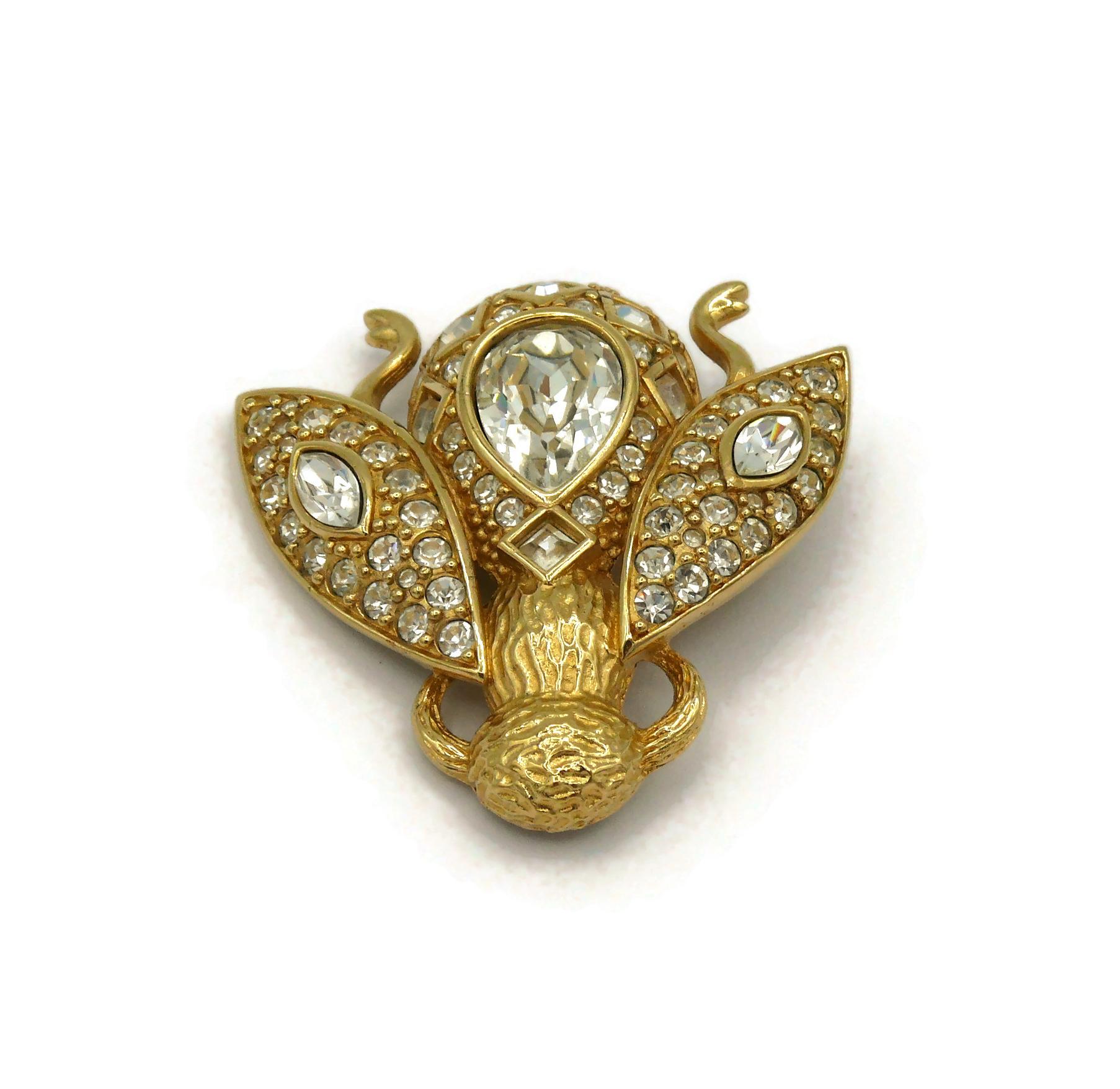 CHRISTIAN DIOR Vintage Iconic Jewelled Bee Brooch For Sale 2